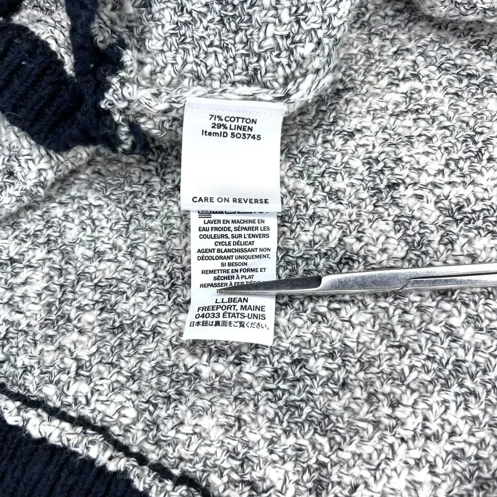 L.L. Bean Signature Cotton Linen Ragg Mock Neck Tunic Sweater Women's Small NWOT